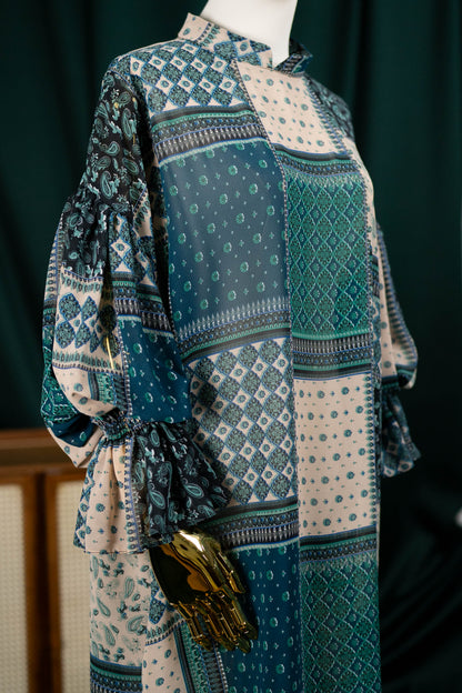 LEORA DRESS IN EMERALD